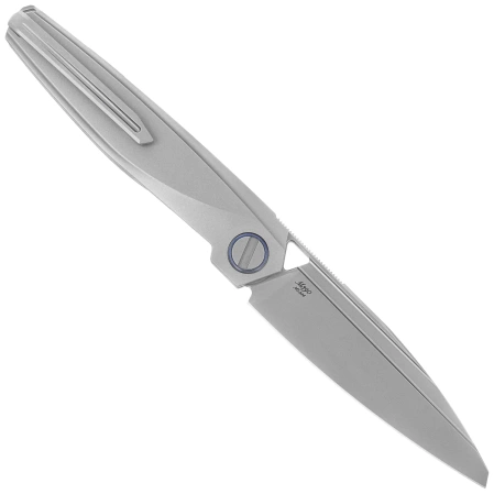 Rike Knife RK-Baidi-S-P/RCF Gray Titanium / Red Carbon Fiber, Bead Blasted M390