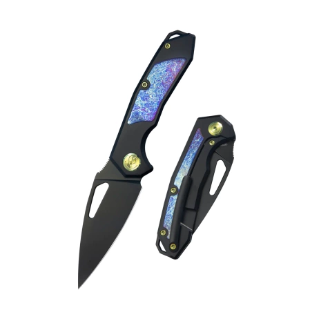 Nóż składany Kubey KB Knives Coeus Black Titanium/Timascus, Black DLC CPM S35VN (KB286B)