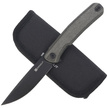 Sencut Knife Scitus Dark Green Canvas Micarta, Black Stonewashed D2 by Ostap Hel (S21042-3)