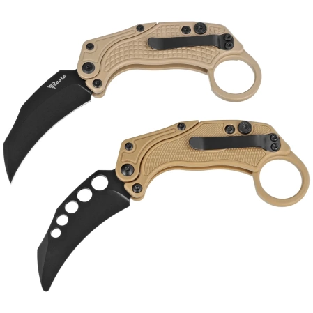 Reate Knife EXO-K Gravity Karambit Tan Aluminium, Black PVD N690