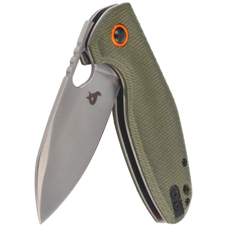 BlackFox Puffy Knife OD Green Canvas Micarta, Satin 10Cr15CoMov (BF-786 MOD)
