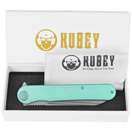 KB Kubey Dandy Knife, Green Titanium, Sandblasted CPM S90V by Maksym Tkachuk (KB247F)