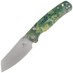 Bestechman Cicada's Wing-TL Knife Green Resin, Satin 10Cr15CoMoV (BMK24-R-1)
