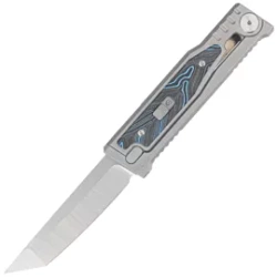 Reate EXO-M Gravity T/E Knife Bead Blasted Titanium/Damascus Blue-Black G10, Satin Elmax