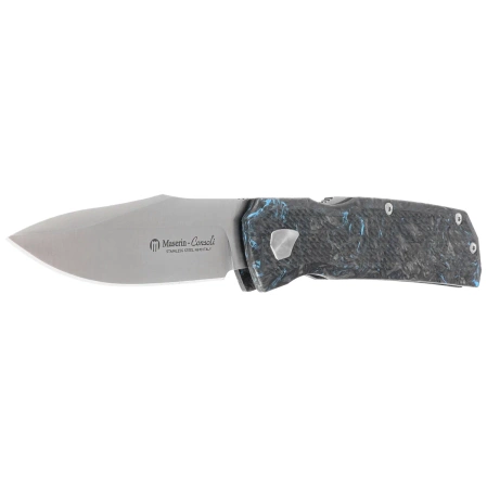 Maserin Power 502/B Knife Black-Blue Fat Carbon, Satin N690 by Sergio Consoli