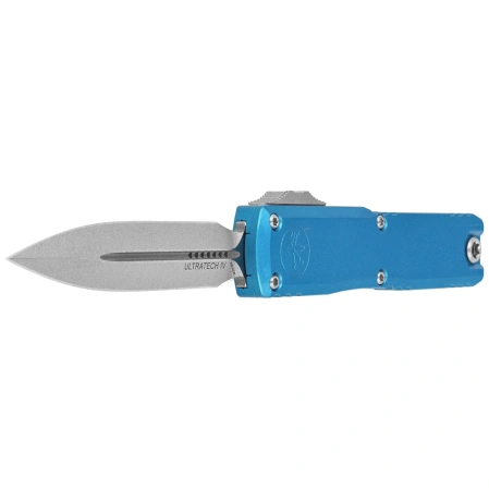 Nóż automatyczny OTF Microtech Ultratech Gen IV D/E Blue Aluminium, Stonewashed M390MK by Tony Marfione (11224-10BL)