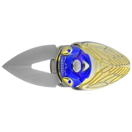 Nóż składany Rike Knife RK Cicada-G Gold Titanium, Bead Blasted M390