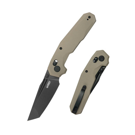 Kubey Carve Knife Beige G10, Black Stonewashed 14C28N (KU237C)