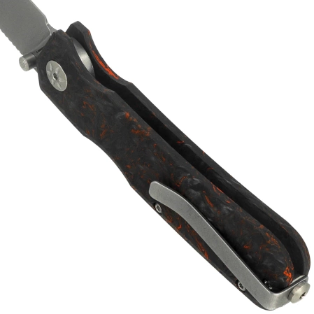 Maserin Pulse 630/FCA Knife Black-Orange Fat Carbon, Stonewashed MagnaCut by Igor Bortolussi