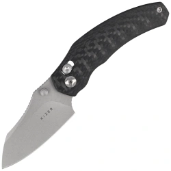Kizer Mini Bulldog Knife Carbon Fiber, Stonewashed S45VN by O.SHO (Ki3672SA3)