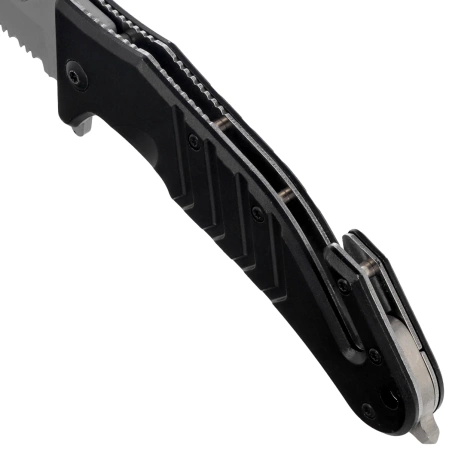 Nóż składany ratowniczy Third Decor Habitat K2936 Black Aluminum, Satin 420 (TH-K2936)