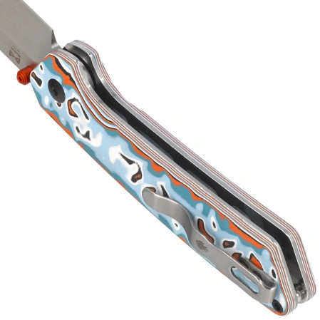 Kizer Madrac Knife Vortex Micarta, Satin 14C28N by Matteo Pignatelli (V3693BSA2)