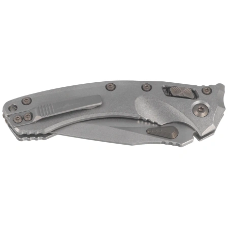Nóż składany Microtech Amphibian Ram-Lok S/E Marfione Select Slab Side Titanium, Flamed HW, Stonewashed M390MK by Tony Marfione (137RL-10MS4)