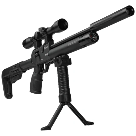 Kuzey Tulga PCP .177 Air Rifle Set with Scope, Sound Moderator, Foregrip w/ Bipod and JSB Pellets