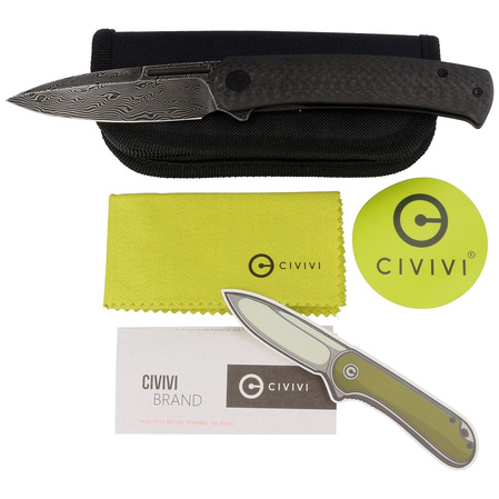 Civivi Knife Cetos Twill Carbon Fiber / Stainless, Damascus (C21025B-DS1)