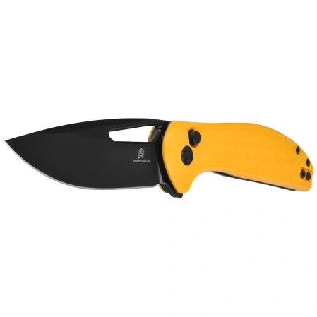 Nóż składany Bestechman Whalefin Yellow G10, Black PVD D2 (BMK18E)