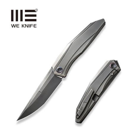 WeKnife Cybernetic LE No 122/207 Polished Gray Titanium, Polished Gray CPM 20CV (WE22033-6)