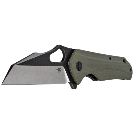 Bestech Operator Knife Green G10, Satin/Black D2 (BG36C)