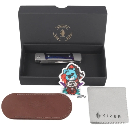 Kizer Little Grand LE Knife Titanium / Timascus, Satin M390 by Jonathan Styles (Ki2670A3)