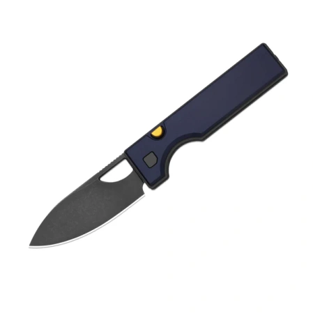 Kizer Little Ringbo Knife Blue Aluminium, Gray PVD Stonewashed AEB-L by Matija Milović (V3708A3)