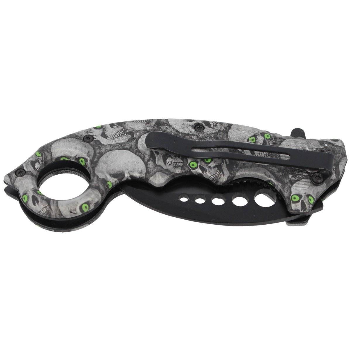 カランビット　42 Herbertz CJH Karambit Knife Skulls ABS, Black 420 (ART000137
