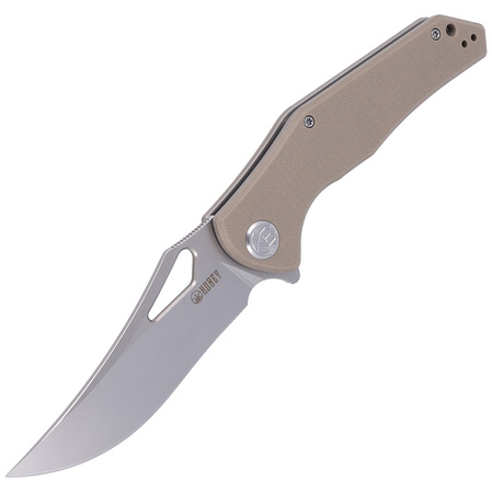 Nóż składany Kubey Phemius KU149B Tan G10, Bead Blasted D2