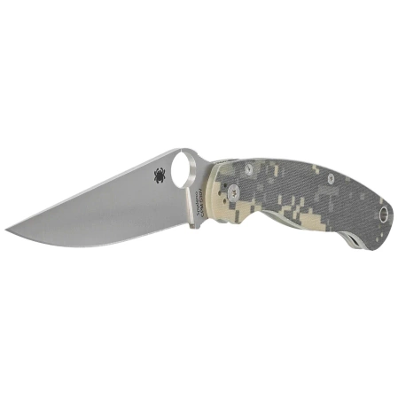 Spyderco Military 2 Camo G10, Satin Plain CPM S30V by Sal, Eric Glesser (C36GPCMO2)