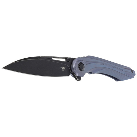 Bestech Wibra Blue Titanium, Black Stonewashed M390 by Kombou Knife (BT2001C)
