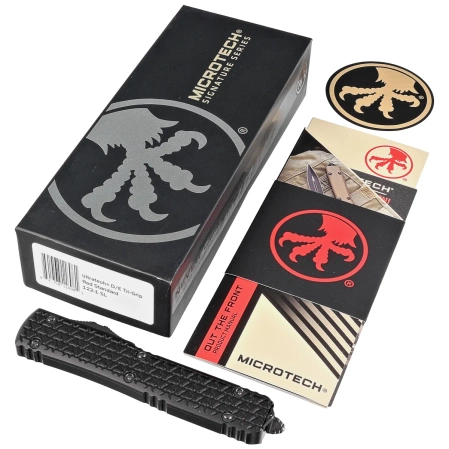 Nóż automatyczny OTF Microtech Ultratech D/E Sith Lord Signature Tri-Grip Black Aluminium, Red M390 by Tony Marfione (122-1SL)