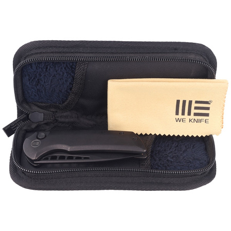 WE Knife Mini Malice Black Titanium, Black Stonewashed CPM 20CV by Ferrum Forge (WE054BL-1)