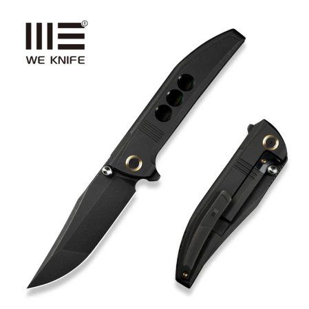 Nóż składany We Knife Ezinta Black Titanium, Black Stonewashed M390 (WE22041-1)