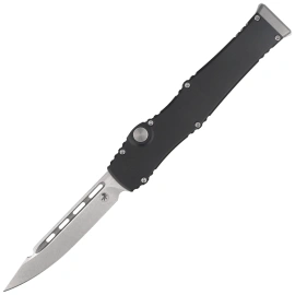 Microtech Halo VII Marfione Select OTF Knife Black Hard Anodized Aluminium, Stonewashed M390MK by Tony Marfione (1350-10MS1)