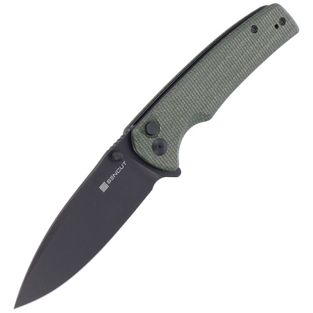 Sencut Knife Sachse Green Micarta, Black Stonewashed 9Cr18MoV (S21007-2)
