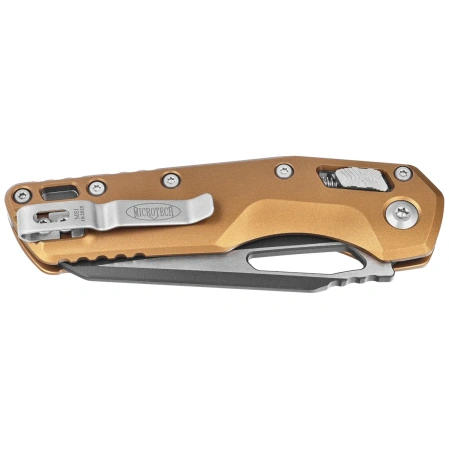 Microtech MSI S/E Knife Tan Slab Side Aluminum, Black Cerakote M390MK by Tony Marfione (210-1TA)