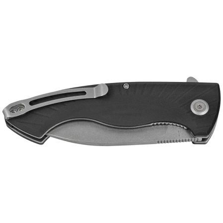Kubey Timberwolf Knife Black G10, Stonewashed 14C28N (KU208D)