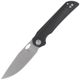 Bestechman Smuga Knife Black G10 with Carbon Fiber Pattern, Stonewashed AEB-L by Kombou (BMK22A)