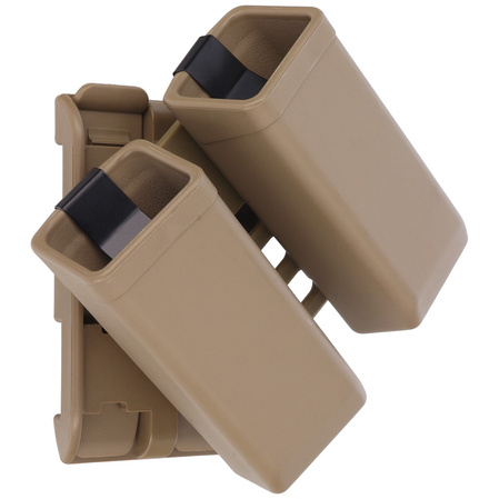 ESP Double Stack Swiveling Holder for 9 mm / .40 Magazines with UBC-04-2 MOLLE Clip - Khaki (MH-MH-44 KH)