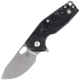 Fox Suru Knife Black Cellulose Acetate, Stonewashed M398 by by Jesper Voxnæs (FX-526LI RB2)