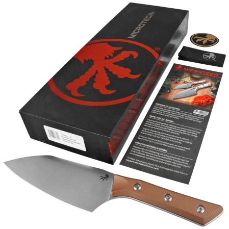 Nóż kuchenny Microtech Santoku 6'' Coyote Tan G10, Stonewashed MK390 (3200-10CE)