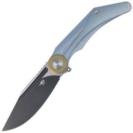 Bestech Seraph Knife Blue Titanium, Black Stonewashed / Satin M390 by Kombou (BT2403D)