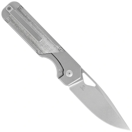 Kizer Militaw Knife Gray Titanium / Black Micarta, Stonewashed S35VN by Jonathan Styles (Ki3634A1)