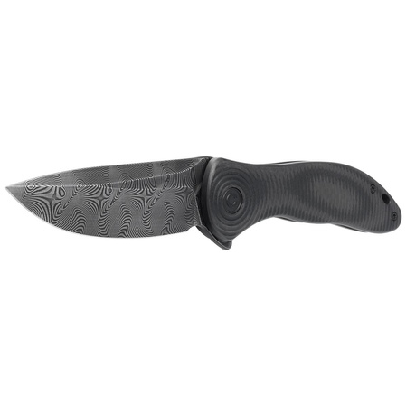 Civivi Synergy3 Black G10 / Twill Carbon Fiber, Black Damascus by Jim O'Young (C20075D-DS1)