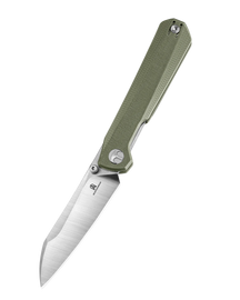 Bestechman Curvee Knife Green G10, Stonewashed/Satin AEB-L by Ostap Hel (BMK20B)