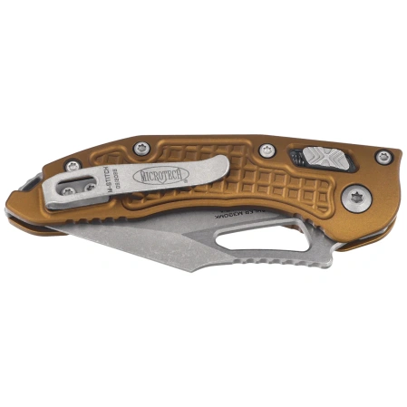Nóż składany Microtech M-Stitch Ram-Lok S/E Tan Frag Aluminium, Apocalyptic M390MK by Borka Blades and Tony Marfione (169MRL-10APFRTA)