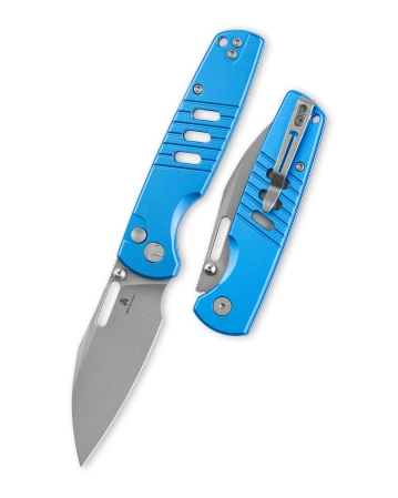 Bestechman Vector Knife Blue Aluminum, Glass Bead Blasting D2 (BMK15D)