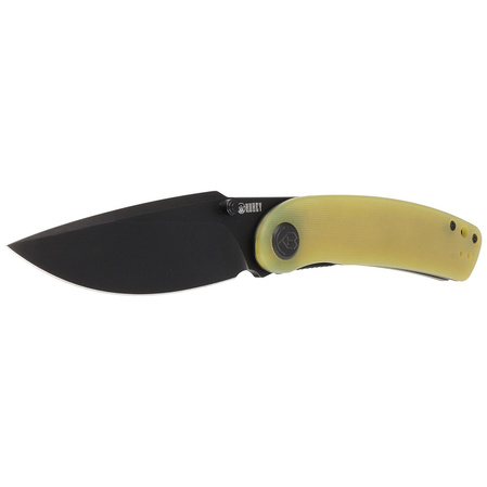 Kubey Knife Momentum Yellow G10, Dark Stonewashed AUS-10 by Sherif Manganas (KU344F)