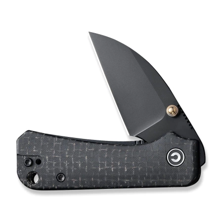 Civivi Knife Baby Banter Wharncliffe Black Burlap Micarta, Black Nitro-V by Ben Petersen (C19068SC-1)