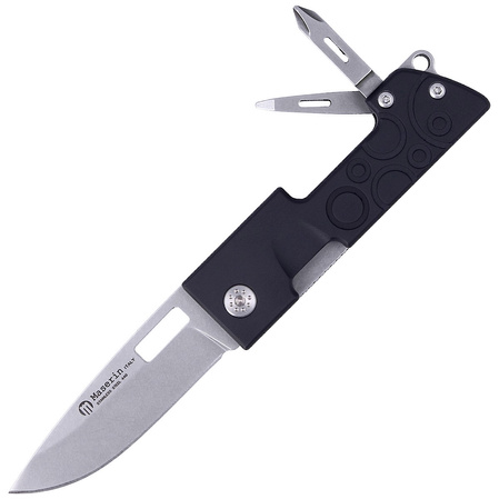 Maserin D-Dut 214/N Multi-Tool Folding Knife Black Aluminum, Stonewashed 440C by Bonus