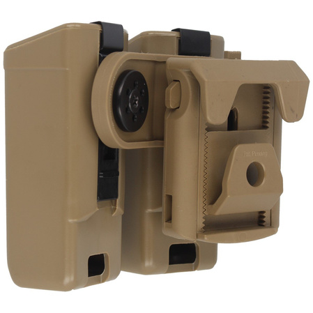 ESP Double Magazine Pouch for Double-Stack 9 mm Luger / .40 Magazines with Rotating UBC-01 Mount, Khaki (MH-MH-04 KH)