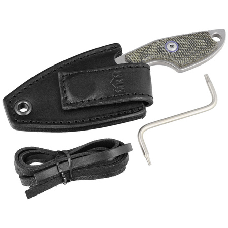 Nóż na szyje MKM Mikro 1 Green Canvas Micarta, Stonewashed M390 by Jesper Voxnæs (MKMR01-GC)